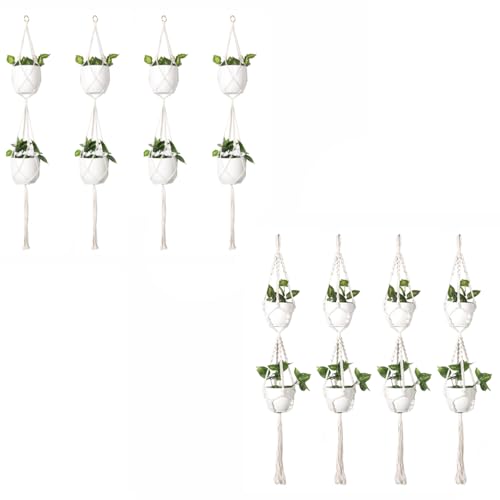 Hängende Pflanzenaufhänger, Wandbehang, Pflanzgefäß, Deckenpflanzen für Innen- und Außenbereich, Korb, dekorative Blume, Terrasse, Decke, Blumentopfhalter (B+C) von SENRISE