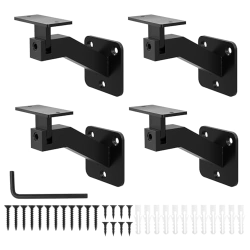 Handlaufhalterungen, verstellbar, quadratisch, Treppengeländer, Zubehör für Holz- oder Metall-Treppengeländer, 4 Stück Handlaufhalterungen, verstellbar, quadratisch, Treppengeländer, Zubehör für Holz- oder Metall-Treppengeländer, 4 Stück von SENRISE