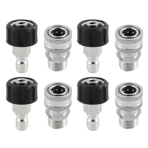 Hochdruckreiniger-Schlauchadapter, M22-14/15 mm, SS-Schnellverbindungsbuchse für Hochdruckreiniger-Pistole, Anschluss von Schwenkzubehör-Adapter für Schnellspannschlauch-Verbindungsteile, 8 Stück Hochdruckreiniger-Schlauchadapter, M22-14/15 mm, SS-Schnellverbindungsbuchse für Hochdruckreiniger-Pistole, Anschluss von Schwenkzubehör-Adapter für Schnellspannschlauch-Verbindungsteile, 8 Stück von SENRISE