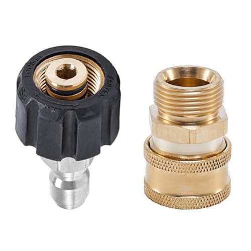 Hochdruckreiniger-Schlauchadapter, M22–14 mm, Messing, Schnellanschlussbuchse für Hochdruckreiniger-Pistole, Anschluss von Schwenkzubehör-Adapter für Schnellspannschlauch-Verbindungsteile, 2 Stück Hochdruckreiniger-Schlauchadapter, M22–14 mm, Messing, Schnellanschlussbuchse für Hochdruckreiniger-Pistole, Anschluss von Schwenkzubehör-Adapter für Schnellspannschlauch-Verbindungsteile, 2 Stück von SENRISE