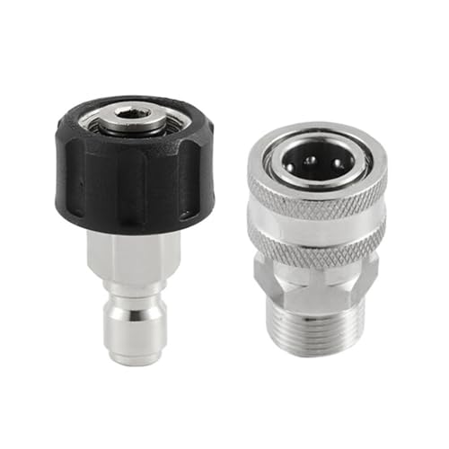 Hochdruckreiniger-Schlauchadapter, M22–15 mm SS, Schnellanschlussbuchse für Hochdruckreiniger-Pistole, Anschluss von Schwenkzubehör-Adapter für Schnellspannschlauch-Verbindungsteile, 2 Stück Hochdruckreiniger-Schlauchadapter, M22–15 mm SS, Schnellanschlussbuchse für Hochdruckreiniger-Pistole, Anschluss von Schwenkzubehör-Adapter für Schnellspannschlauch-Verbindungsteile, 2 Stück von SENRISE