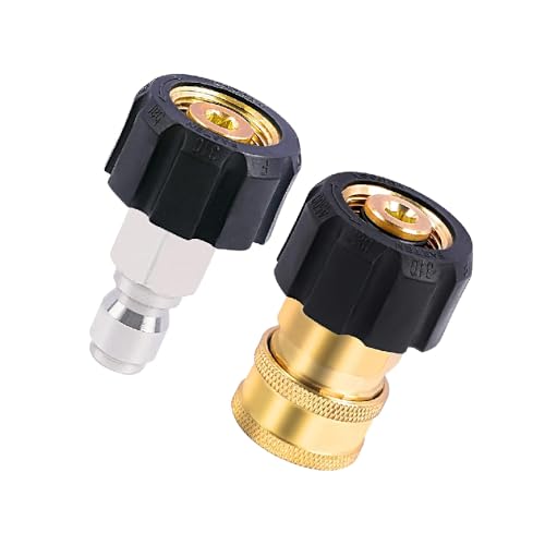 Hochdruckreiniger-Schlauchadapter-Set, M22, 14 mm auf 3/8 Zoll, Schnellanschluss- und Trennarmaturen, Hochdruckreiniger-Schlauch/Pistolengewinde-Set von SENRISE