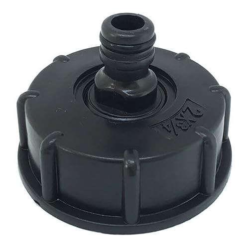 IBC Tankadapter Kunststoff-Schlauch-Wasserhahn-Anschluss S60X6 Grobgewindekappe auf 1,9 cm Regentonnen-Wasserhahn-Adapter für IBC Tonventil von SENRISE