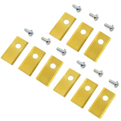 Mähroboter Ersatzmesser Klingen für Worx Landroid, 9 Edelstahl Ersatzklingen und 9 Befestigungsschrauben Kompatibel mit Einhell, Robomow, Landxcape und Scheppach - Golden von SENRISE