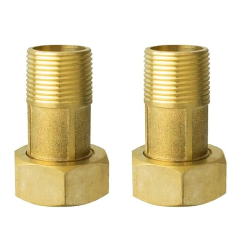 Messing-Rohrverschraubung, 32 mm Außendurchmesser, 58 mm Innendurchmesser, Rohrverschraubung, Gewindeanschluss, Wasserzähler-Kupplung für Wasserzähler-Kupplung, Ersatz und Reparatur, 2 Stück Messing-Rohrverschraubung, 32 mm Außendurchmesser, 58 mm Innendurchmesser, Rohrverschraubung, Gewindeanschluss, Wasserzähler-Kupplung für Wasserzähler-Kupplung, Ersatz und Reparatur, 2 Stück von SENRISE