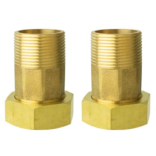 Messing-Rohrverschraubung, 40 mm Außendurchmesser, 58 mm Innendurchmesser, Rohrverschraubung, Gewindeanschluss, Wasserzähler-Kupplung für Wasserzähler-Kupplung, Ersatz und Reparatur, 2 Stück Messing-Rohrverschraubung, 40 mm Außendurchmesser, 58 mm Innendurchmesser, Rohrverschraubung, Gewindeanschluss, Wasserzähler-Kupplung für Wasserzähler-Kupplung, Ersatz und Reparatur, 2 Stück von SENRISE