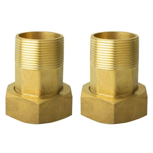 Messing-Rohrverschraubung, 46 mm Außendurchmesser, 58 mm Innendurchmesser, Rohrverschraubung, Gewindeanschluss, Wasserzähler-Kupplung für Wasserzähler-Kupplung, Ersatz und Reparatur, 2 Stück Messing-Rohrverschraubung, 46 mm Außendurchmesser, 58 mm Innendurchmesser, Rohrverschraubung, Gewindeanschluss, Wasserzähler-Kupplung für Wasserzähler-Kupplung, Ersatz und Reparatur, 2 Stück von SENRISE