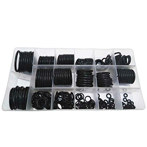 O-Ring-Set 222 Stück Gummi O-Ringe 17 Größen Elektrische Dichtungsringe Sortiment Kit mit Tasche für Sanitär Automotive General Repair (schwarz) von SENRISE