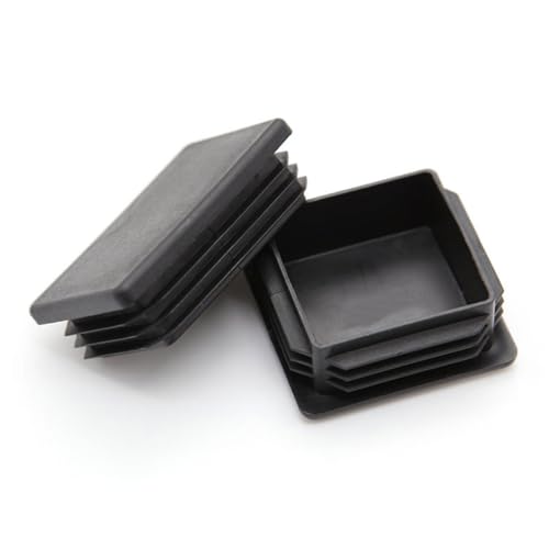 Quadratischer Kunststoffstopfen (20 mm x 20 mm), 30 Stück, schwarze Rohrkappen, rutschfeste Matte, Möbelfüße, Endkappe zum Blockieren/Schützen von SENRISE