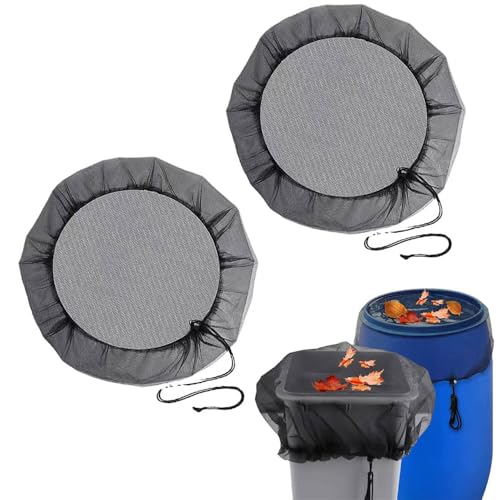 Regenwasser-Netz, 110 cm, Regentonnen-Netzabdeckung, Regensammelfilter für den Außenbereich, Garten, verhindert abgefallene Blätter, Schmutz in den Eimer (2 Stück) von SENRISE