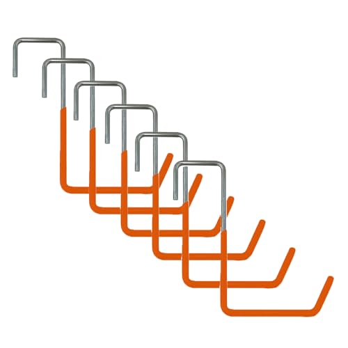 Robuste Sparrenhaken, große S-Wandhaken aus Karbonstahl, Garagenaufbewahrung, Utility-Aufhänger für Gartengeräte, Fahrräder, Leitern, 6 Stück (Orange) von SENRISE