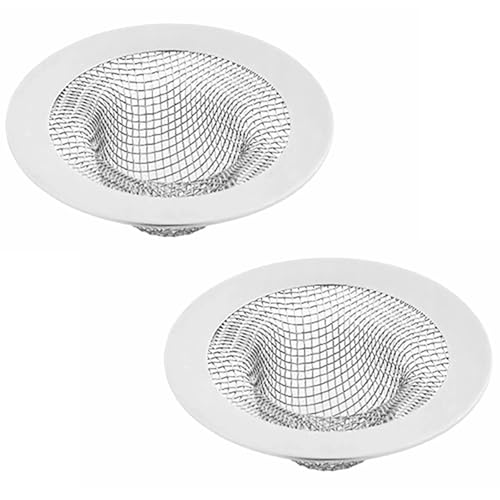 SENRISE 2 Stück Küchenspüle, 5 cm, Edelstahl-Haarfänger, Filter, Netz, Badezimmer-Abflussschutz für Badewanne, Duschablauf (kleine Größe) von SENRISE