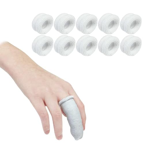 SENRISE Fingerbandage, schlauchförmige Erste Hilfe-Bandage für Finger, bei Verstauchungen und Schwellungen, 10 Stück, Weiß von SENRISE