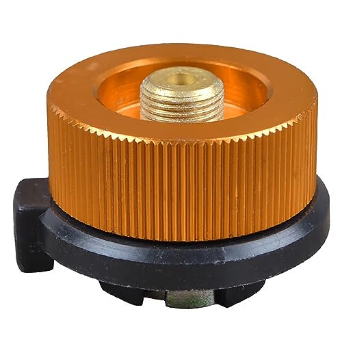 Camping Herd Connector SENRISE Gasflasche Adapter Split Type Ofen Konverter für Butan Kanister zu Schraube Gaskartusche (Orange, 1PCS) von SENRISE