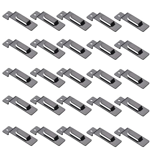 SENRISE Slatwall Allzweck-Kerbenhaken, Metall-Lamellen, Wandaufhänger, Stecktafel-Zubehör für kommerzielle Geschäfte, Shows, Werkstätten, Bilderrahmen, Malerei, Kunst, Schwarz, 25 Stück von SENRISE