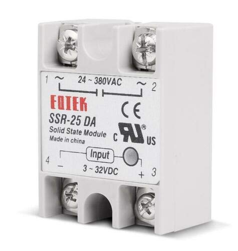 SENRISE Solid State Relais, einphasiges Solid State Relay Modul SSR-25DA 25A /250V 3–32V DC Eingang 24–380 V AC Out SENRISE Solid State Relais, einphasiges Solid State Relay Modul SSR-25DA 25A /250V 3–32V DC Eingang 24–380 V AC Out von SENRISE
