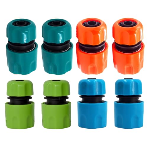 SENRISE Wasser-Schnellverbinder, Gartenschlauchverbinder-Set, 1,27 cm Gewinde, Doppelschlauch-Endverbinder für Gartenrohr, Tropfbewässerung, Bewässerungssystem, 8 Stück von SENRISE