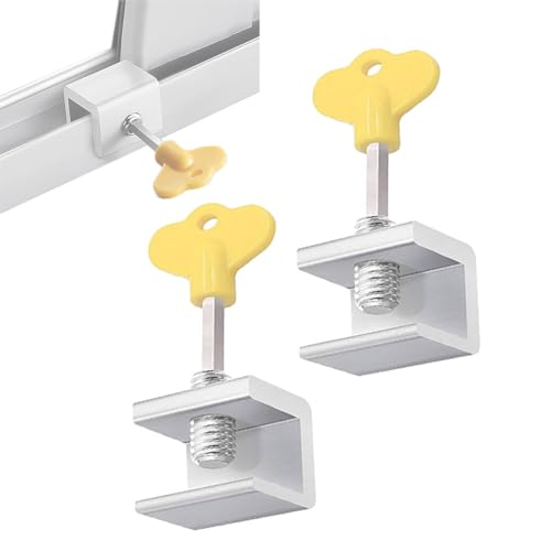 Schiebefensterschlösser, verstellbar, Diebstahlschutz, Aluminiumlegierung, Türrahmen, Sicherheitsschloss mit Schlüssel für Zuhause und Büro, kurz, 2 Stück Schiebefensterschlösser, verstellbar, Diebstahlschutz, Aluminiumlegierung, Türrahmen, Sicherheitsschloss mit Schlüssel für Zuhause und Büro, kurz, 2 Stück von SENRISE