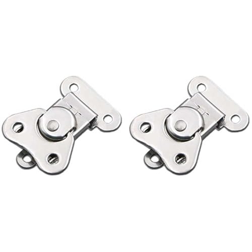 Schmetterlings-Drehverschluss aus Edelstahl, federbelastet, für Kastenverschluss, silberfarben, 2 Stück von SENRISE