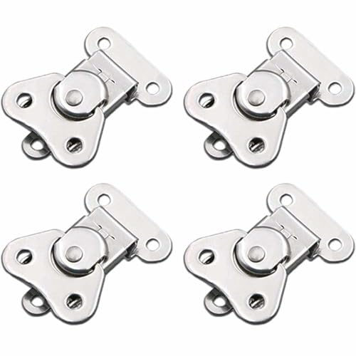 Schmetterlings-Drehverschluss aus Edelstahl, federbelastet, für Kastenverschluss, silberfarben, 4 Stück Schmetterlings-Drehverschluss aus Edelstahl, federbelastet, für Kastenverschluss, silberfarben, 4 Stück von SENRISE