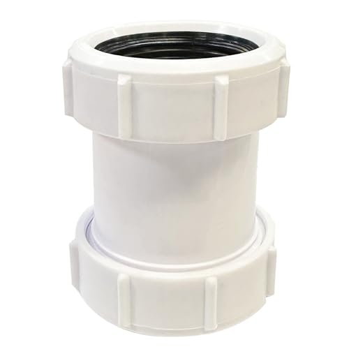 SENRISE Rohrverbinder, gerade, 40 mm, PVC-Rohrverbinder, Kompressionsverbinder, Kupplung, passend für 1,27 cm Badewannenabflussrohrverbinder (1 Stück) von SENRISE