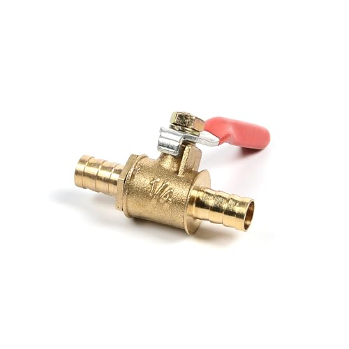 Messing-Kugelhahn, 6–12 mm, Absperrventil mit Widerhaken, Schlauchverbinder, Adapter für Wasser, Gas, Öl (1 Stück) von SENRISE
