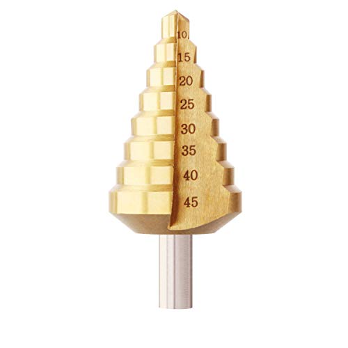 Stufenbohrer, 10–45 mm Spiralnutbohrer Stickstoffbehandlung HSS Spiralnut-Stufenbohrer Sechskantschaft metrisch für DIY Kunststoff Holz Metall Aluminium Kupfer Stufenbohrer, 10–45 mm Spiralnutbohrer Stickstoffbehandlung HSS Spiralnut-Stufenbohrer Sechskantschaft metrisch für DIY Kunststoff Holz Metall Aluminium Kupfer von SENRISE
