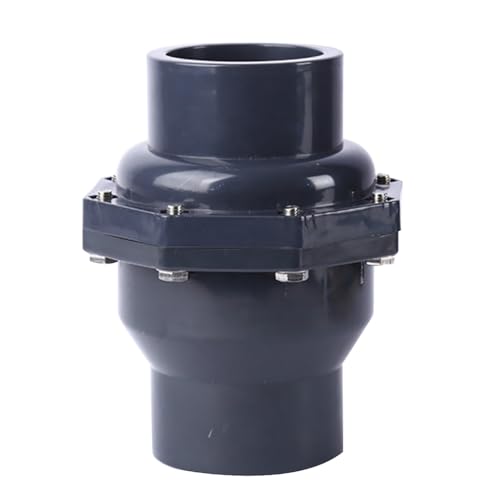 Swing Check Valve SENRISE Non-Return Check Valve PVC Double Union Solvent Weld Pipe Fittings for Metric Pressure Pipe (DN40 Φ50mm) von SENRISE