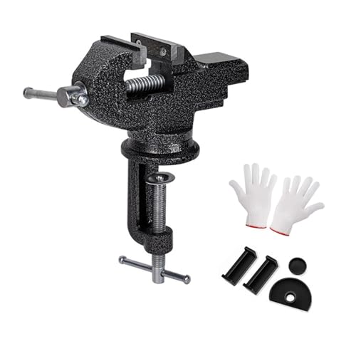 Tischschraubstock, Universal-Werkbankschraubstock mit 360-Grad-Drehfuß und Tischklemme für Holz- und Metallbearbeitung, Rohrschneiden und Bohren – Schwarz Tischschraubstock, Universal-Werkbankschraubstock mit 360-Grad-Drehfuß und Tischklemme für Holz- und Metallbearbeitung, Rohrschneiden und Bohren – Schwarz von SENRISE