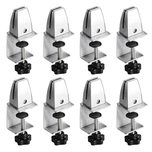 Verstellbare Trennklemmen, 5–40 mm Klemmbasis, 4–20 mm Spannbereich, Niesschutz-Stützklemmen für Büro-Schreibtischplatten, Schreibtisch-Privatspaneel (SL), 8 Stück von SENRISE