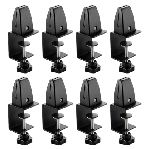 Verstellbare Trennklemmen, 5–40 mm Klemmbasis, 4–20 mm Spannbereich, Niesschutz-Stützklemmen für Büroschreibtischplatten, Schreibtisch-Paneele, Schreibtisch-Paneel, 8 Stück von SENRISE