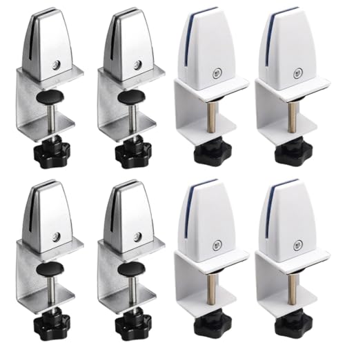 Verstellbare Trennwände, 5–40 mm Klemmbasis, 4–20 mm Spannbereich, Niesschutz-Stützklemmen für Büro-Schreibtischplatten, Schreibtisch-Privatspaneel (WT + SL), 8 Stück von SENRISE