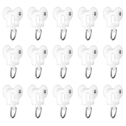 Vorhangschienenrollen, leise, 15 mm Schienen, Doppelrollenlaufschiene, für Fenster, Duschvorhänge, 200 Stück Vorhangschienenrollen, leise, 15 mm Schienen, Doppelrollenlaufschiene, für Fenster, Duschvorhänge, 200 Stück von SENRISE