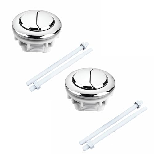 WC-Drucktaste, 2 Stück, runder Kopf, Toilettenspülkasten, Ersatzteile für Badezimmer-WC-Reparatur und Upgrade (geeignet für Lochgröße 48 mm - 54 mm) von SENRISE