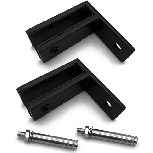 Wand-zu-Glas-Klemme, 90-Grad-Geländer-Clip, Balustraden-Klemme, Paneelhalterung, Edelstahl, mattschwarz, passend für 10–12 mm dicke Glasscheiben, 2 Stück von SENRISE