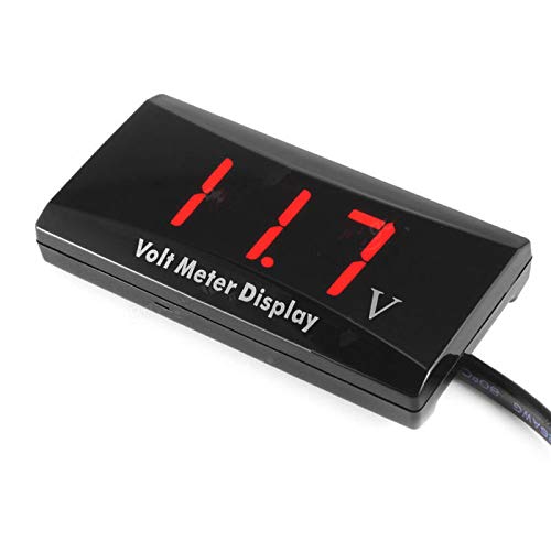 Wasserdichtes Voltmeter DC12V-24V Digitales stoßfestes LED-Display Voltmeter für Auto Automobile Motorrad LKW Boot Marine - ROTE LED von SENRISE