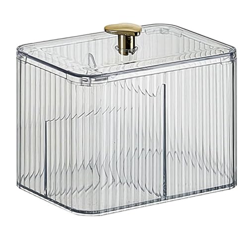 Wattepad-Halter, 3 Fächer, Wattestäbchenspender, Apothekerglas, Badezimmer-Behälter mit Deckel, für Kosmetik-Aufbewahrung, Kosmetik-Organisation, transparent Wattepad-Halter, 3 Fächer, Wattestäbchenspender, Apothekerglas, Badezimmer-Behälter mit Deckel, für Kosmetik-Aufbewahrung, Kosmetik-Organisation, transparent von SENRISE