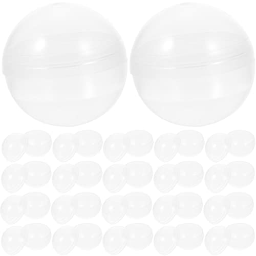 100pcs Small Round Capsules Clear Containers Empty Fillable Capsules Twisted Balls for Gumball Vending Machines Surprise Gift 50mm von SENRN