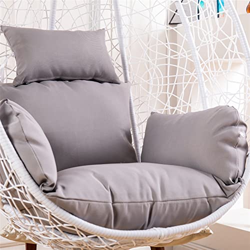 Hanging Chair Cushion Cover, Washable Swing Chair Cushion Cover, Thicken Leisure Garden Patio Hanging Egg Chair Pad Cover (No Padding) (Color : Gray) von SENRN