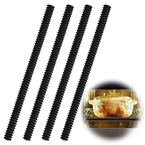 Oven Rack Protectors - 4 Pack Heat Resistant Silicone Oven Guards - Child Safety Protection Toaster Baking Edge Shields - Against Burns and Scars(14inch) (Black) von SENRN