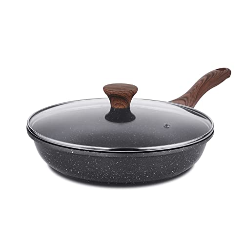 SENSARTE Antihaft Bratpfanne mit Deckel, 28cm Schweizer Granit Beschichtung Omelette Pfanne, Gesunde Stein Kochgeschirr Chef's Pfanne, Gasherd und Induktion Kompatibel, PFOA Frei SENSARTE Antihaft Bratpfanne mit Deckel, 28cm Schweizer Granit Beschichtung Omelette Pfanne, Gesunde Stein Kochgeschirr Chef's Pfanne, Gasherd und Induktion Kompatibel, PFOA Frei von SENSARTE