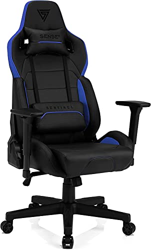 SENSE7 Sentinel Gaming Stuhl, Kunstleder, Black/Blue, Extra Size von SENSE7