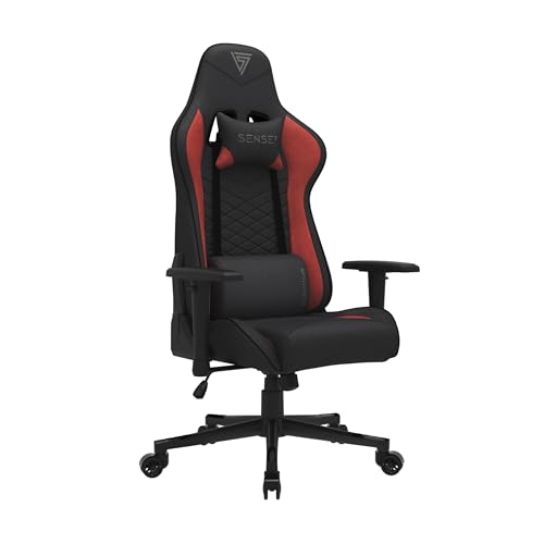 SENSE7 Gaming Stoff Spellcaster Bürostuhl Zocker Gamer Ergonomischer Stuhl Armlehne Einteiliger Stahlrahmen Einstellbarer Neigungswinkel Schwarz-Rot, 43-52 x 69,5 x 57, 5902659841544 SENSE7 Gaming Stoff Spellcaster Bürostuhl Zocker Gamer Ergonomischer Stuhl Armlehne Einteiliger Stahlrahmen Einstellbarer Neigungswinkel Schwarz-Rot, 43-52 x 69,5 x 57, 5902659841544 von SENSE7