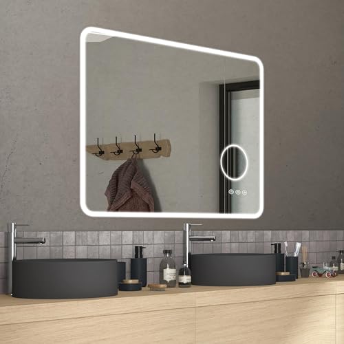SENSEA - LED Badspiegel mit Beleuchtung 60W LOOKA- Spiegelleuchte B.120 x H.70 cm - 3000k - 4000k - 5000k- mit Touch-Schalter und Beschlagfrei - IP44 von SENSEA