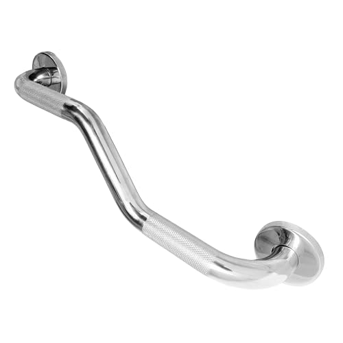 SENSEA - Ruschfeste Haltegriff Touch - Edelstahl - Max 150 kg - L.45 x B.7,8 x H.10 cm - Gebürsteter Edelstahl - Haltestange - Sicherheitsgriff - Duschgriff - Badwannengriff von SENSEA