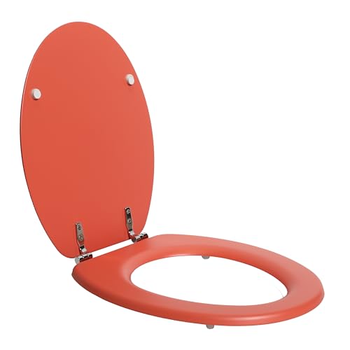 SENSEA - Toilettendeckel POP - Oval - Max 150 kg - MDF FSC - Orange - Toilettendeckel - Klodeckel - WC Sitz - Klobrille von SENSEA