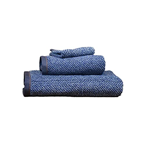 Sensei La Maison du Coton 3-teiliges Jacquard-Set (1 Badetuch + 1 Handtuch + 1 Handschuh), Baumwolle, Denim, TU von SENSEI La Maison du Coton