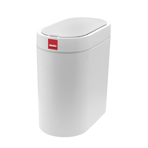 Sensio Home 5 Liter wasserdichter Mülleimer mit Bewegungsmelder, Mülleimer mit automatischem Deckel, automatischer Mülleimer für Schlafzimmer, Küche, Bad, Wohnzimmer, Büro, weiß mit grauem Rand Sensio Home 5 Liter wasserdichter Mülleimer mit Bewegungsmelder, Mülleimer mit automatischem Deckel, automatischer Mülleimer für Schlafzimmer, Küche, Bad, Wohnzimmer, Büro, weiß mit grauem Rand von SENSIOHOME