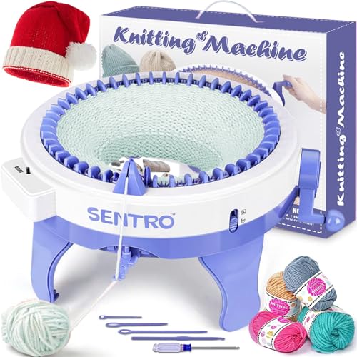 SENTRO 48 Nadeln Strickmaschine mit Reihenzähler, Pompon-Maker und Doppelstrick-Webstuhl – Intelligentes DIY Strickbrett für Mützen, Schals und mehr – Runde, rotierende Strickmaschine SENTRO 48 Nadeln Strickmaschine mit Reihenzähler, Pompon-Maker und Doppelstrick-Webstuhl – Intelligentes DIY Strickbrett für Mützen, Schals und mehr – Runde, rotierende Strickmaschine von SENTRO