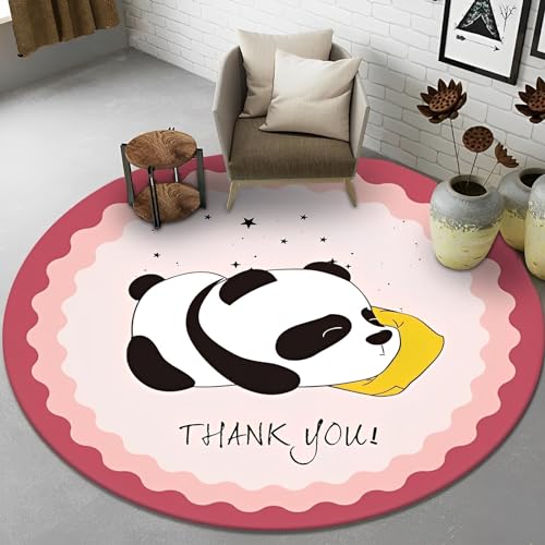 Runder Kinder-Teppich mit Cartoon-Motiv, dicker Flor, superweich, rutschfest, verwendet in Küche, Wohnzimmer, Schlafzimmer, Flur, Waschküche (Farbe: 7, Größe: 140 cm) von SENXINWEI